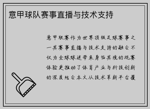 意甲球队赛事直播与技术支持